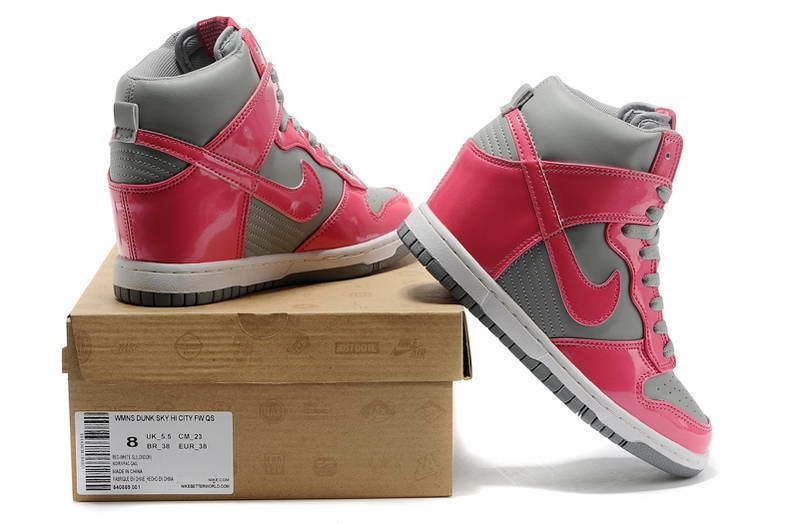 Nike Chaussures ascenseur Femmes Dunk Sky Salut gris rose (1)